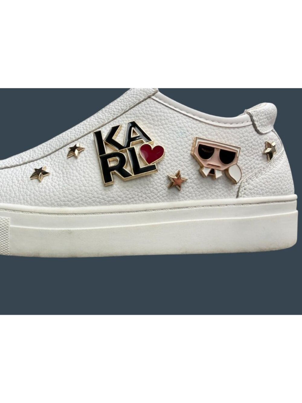 Karl Lagerfeld Paris Caitie White Slip-On Platform Sneakers Women's Size 8M - Picture 10 of 10